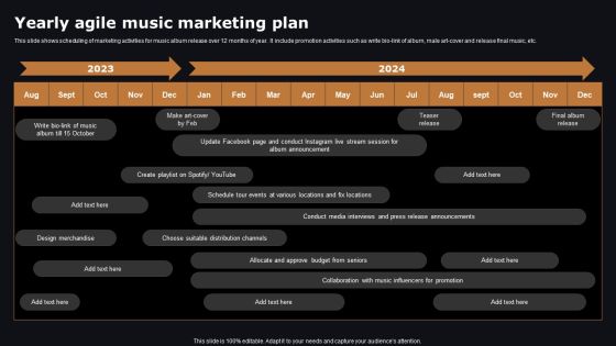Yearly Agile Music Marketing Plan Portrait PDF Yearly Agile Music Marketing Plan Portrait PDF