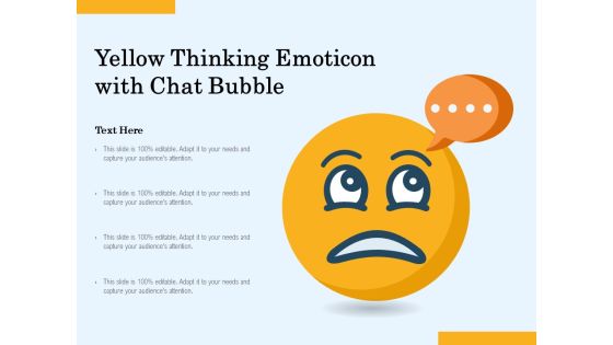 Yellow Thinking Emoticon With Chat Bubble Ppt PowerPoint Presentation Gallery Icon PDF Yellow Thinking Emoticon With Chat Bubble Ppt PowerPoint Presentation Gallery Icon PDF