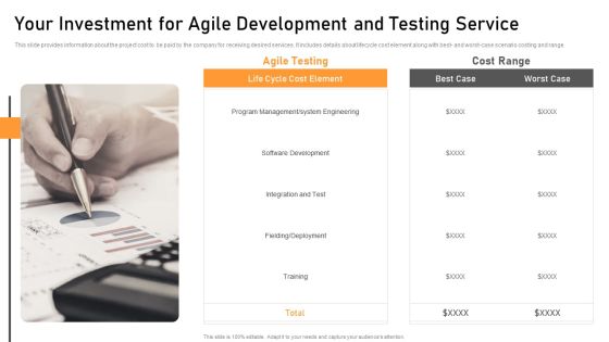 Your Investment For Agile Development And Testing Service Brochure PDF Your Investment For Agile Development And Testing Service Brochure PDF