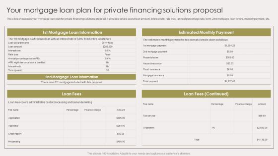 Your Mortgage Loan Plan For Private Financing Solutions Proposal Professional PDF Your Mortgage Loan Plan For Private Financing Solutions Proposal Professional PDF