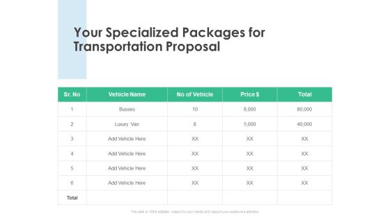 Your Specialized Packages For Transportation Proposal Ppt PowerPoint Presentation Icon Format Ideas Your Specialized Packages For Transportation Proposal Ppt PowerPoint Presentation Icon Format Ideas