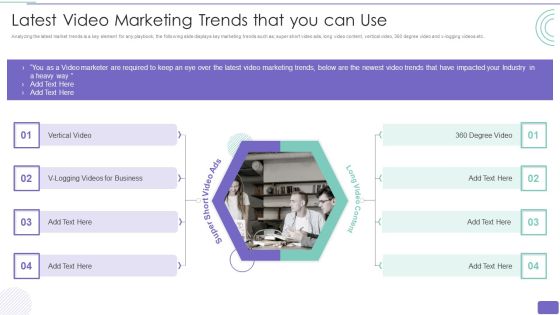 Youtube Advertising Strategy Playbook Latest Video Marketing Trends That You Can Use Professional PDF