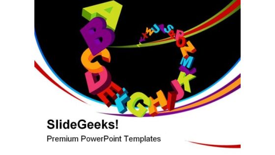 A To Z Alphabets Education PowerPoint Templates And PowerPoint Backgrounds 0611 A To Z Alphabets Education PowerPoint Templates And PowerPoint Backgrounds 0611
