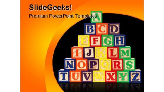 Abc Blocks Education PowerPoint Template 0810 Abc Blocks Education PowerPoint Template 0810