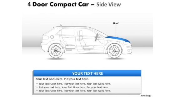 Abstract 4 Door Blue Car Side View PowerPoint Slides And Ppt Diagram Templates