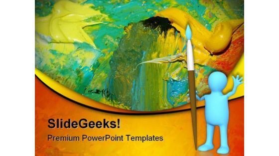 Abstract Oil Painting Art PowerPoint Themes And PowerPoint Slides 0511