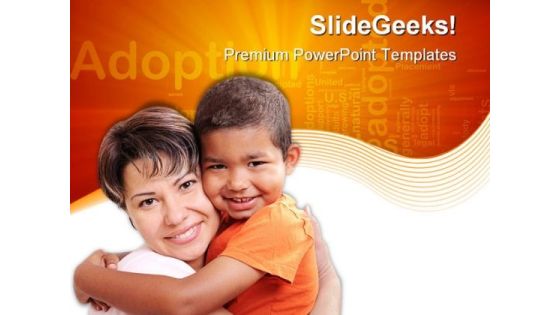 Adoptive Child Family PowerPoint Themes And PowerPoint Slides 0511