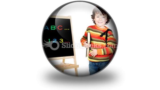 Adorable Child Studying PowerPoint Icon C Adorable Child Studying PowerPoint Icon C