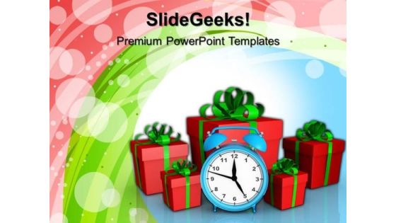 Alarm Clock And Gift Boxes Birthday PowerPoint Templates And PowerPoint Themes 1012 Alarm Clock And Gift Boxes Birthday PowerPoint Templates And PowerPoint Themes 1012