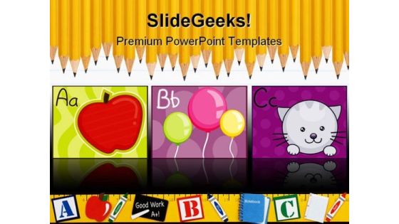 Alphabets Education PowerPoint Template 0610 Alphabets Education PowerPoint Template 0610
