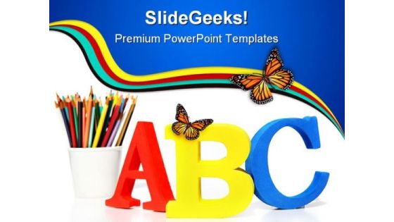 Alphabets Education PowerPoint Template 1010 Alphabets Education PowerPoint Template 1010