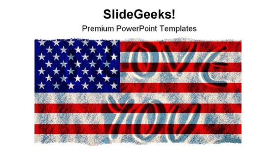 Ameri Flag Symbol PowerPoint Template 1110 Ameri Flag Symbol PowerPoint Template 1110