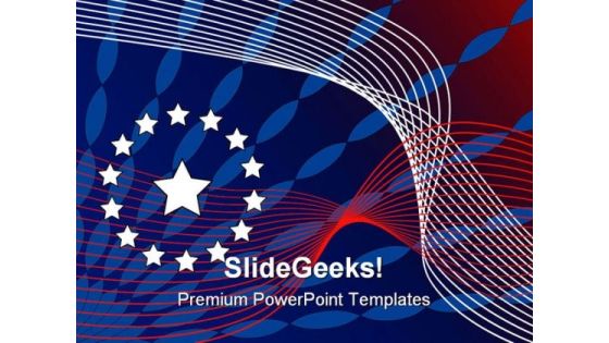 America Flag Star Abstract PowerPoint Template 1110 America Flag Star Abstract PowerPoint Template 1110
