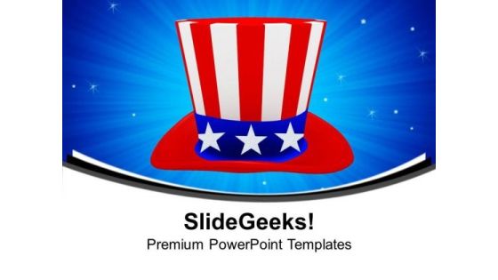 American Hat PowerPoint Templates Ppt Backgrounds For Slides 0213 American Hat PowerPoint Templates Ppt Backgrounds For Slides 0213