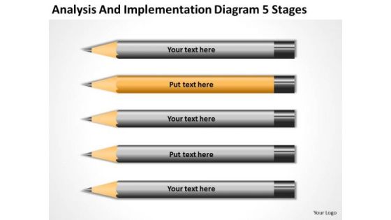 Analysis And Implementation Diagram 5 Stages Strategic Plan PowerPoint Templates