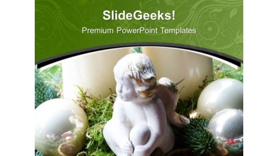 Angel With Green Background Theme PowerPoint Templates Ppt Backgrounds For Slides 0513