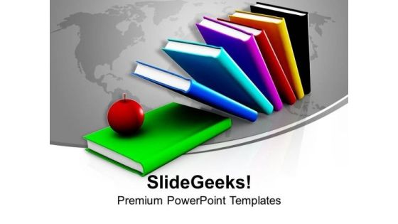 Apple On Books Education PowerPoint Templates Ppt Backgrounds For Slides 1212 Apple On Books Education PowerPoint Templates Ppt Backgrounds For Slides 1212