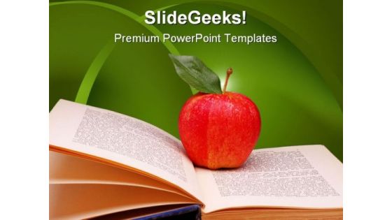 Apple With Book Education PowerPoint Template 0810