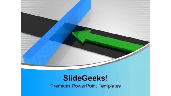 Arrow And Breaking Wall Target Aim PowerPoint Templates Ppt Backgrounds For Slides 0113