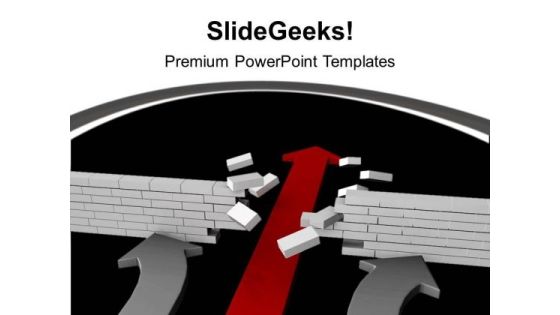 Arrow Breaking Wall Solution Business PowerPoint Templates Ppt Backgrounds For Slides 1212 Arrow Breaking Wall Solution Business PowerPoint Templates Ppt Backgrounds For Slides 1212