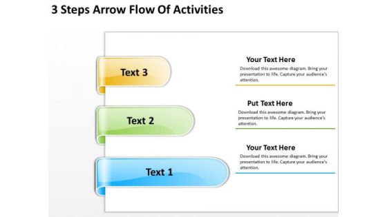 Arrow In PowerPoint 3 Steps Flow Of Activities Slides