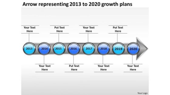 Arrow Representing 2013 To 2020 Growth Plans PowerPoint Templates Ppt Slides Graphics