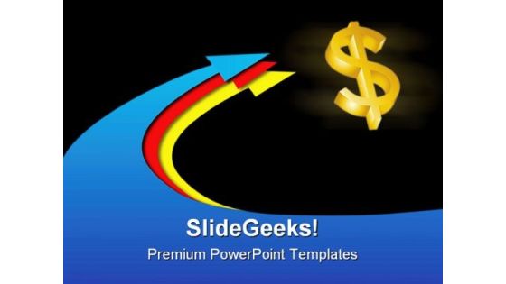 Arrow With Dollar Business PowerPoint Backgrounds And Templates 1210