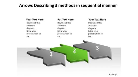 Arrows Describing 3 Methods Sequential Manner Flow Charts Vision PowerPoint Templates Arrows Describing 3 Methods Sequential Manner Flow Charts Vision PowerPoint Templates