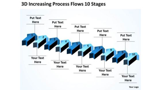 Arrows For Ppt Increasing Process Flows 10 Stages PowerPoint Templates Backgrounds Slides