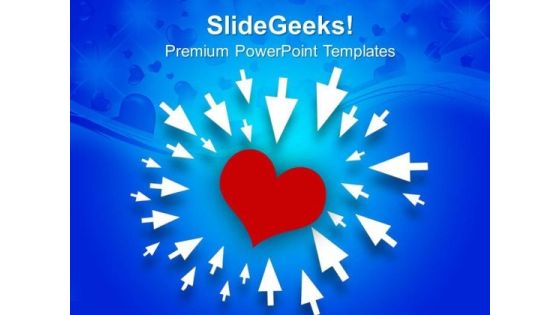 Arrows Pointing Love Symbol PowerPoint Templates Ppt Backgrounds For Slides 0213