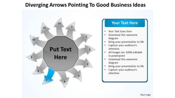 Arrows Pointing To Good Business Ideas Circular Flow Layout Diagrams PowerPoint Slides