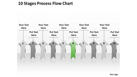 Arrows Stages Process Flow Chart 6 PowerPoint Templates Backgrounds For Slides