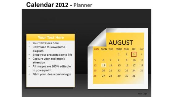 August 2012 Calendar PowerPoint Slides August 2012 Calendar PowerPoint Slides