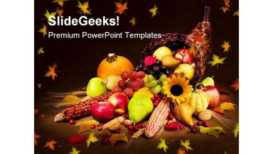 Autumn Cornucopia Nature PowerPoint Template 1010 Autumn Cornucopia Nature PowerPoint Template 1010