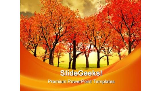Autumn Forest Nature PowerPoint Template 1010