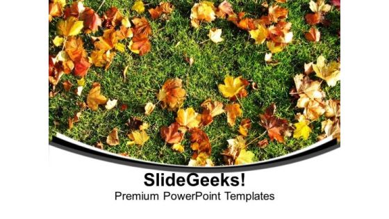 Autumn Leaves On Green Grass PowerPoint Templates Ppt Backgrounds For Slides 0613 Autumn Leaves On Green Grass PowerPoint Templates Ppt Backgrounds For Slides 0613