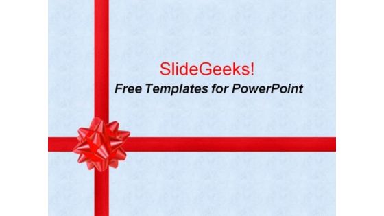 Beautiful Red Gift Ribbons PowerPoint Template