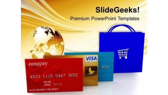 Bag For Shopping With Credit Cards Lifestyle PowerPoint Templates Ppt Backgrounds For Slides 0313 Bag For Shopping With Credit Cards Lifestyle PowerPoint Templates Ppt Backgrounds For Slides 0313