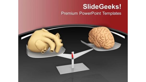 Balance For Heart And Brain Is Difficult PowerPoint Templates Ppt Backgrounds For Slides 0713 Balance For Heart And Brain Is Difficult PowerPoint Templates Ppt Backgrounds For Slides 0713