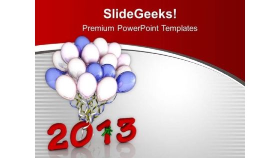 Balloon For New Year Celebration PowerPoint Templates Ppt Backgrounds For Slides 0413