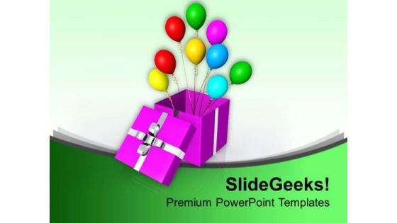 Balloon Symbolizes Happiness PowerPoint Templates Ppt Backgrounds For Slides 0513