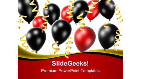 Balloons And Ribbons Festival PowerPoint Templates And PowerPoint Backgrounds 0511