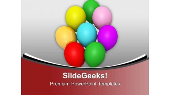 Balloons Streamers Celebration PowerPoint Templates Ppt Backgrounds For Slides 0213