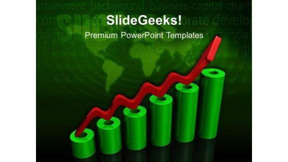 Bar Graph With Arrow Success PowerPoint Templates And PowerPoint Themes 0412 Bar Graph With Arrow Success PowerPoint Templates And PowerPoint Themes 0412