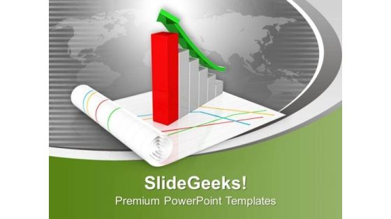 Bar Graph With Growth Arrow PowerPoint Templates Ppt Backgrounds For Slides 0413 Bar Graph With Growth Arrow PowerPoint Templates Ppt Backgrounds For Slides 0413