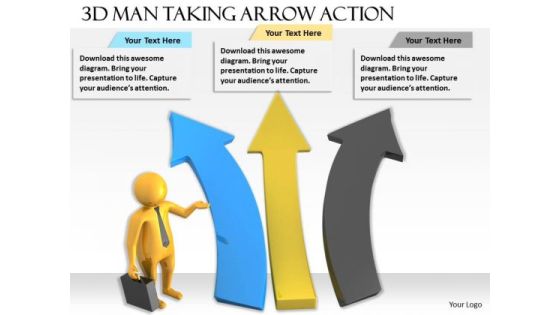 Basic Marketing Concepts 3d Man Taking Arrow Action Character Basic Marketing Concepts 3d Man Taking Arrow Action Character