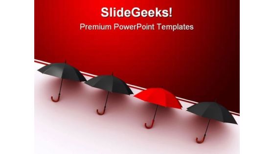 Be Different Umbrellas Shapes PowerPoint Templates And PowerPoint Backgrounds 0411