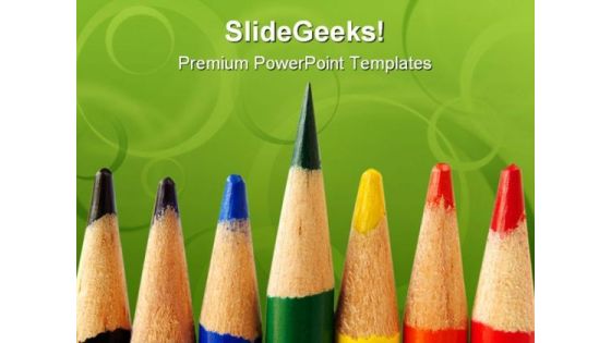 Be Green Pencils Education PowerPoint Themes And PowerPoint Slides 0511