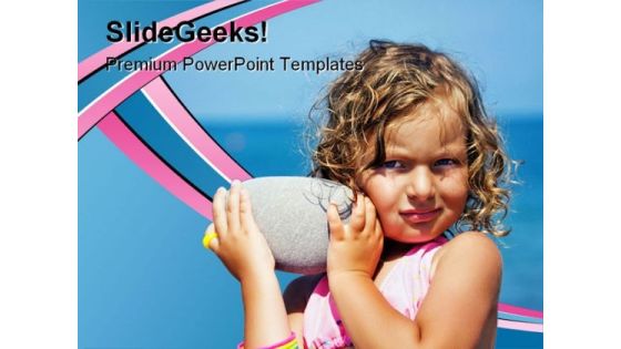 Beach Girl Holidays PowerPoint Template 0910 Beach Girl Holidays PowerPoint Template 0910