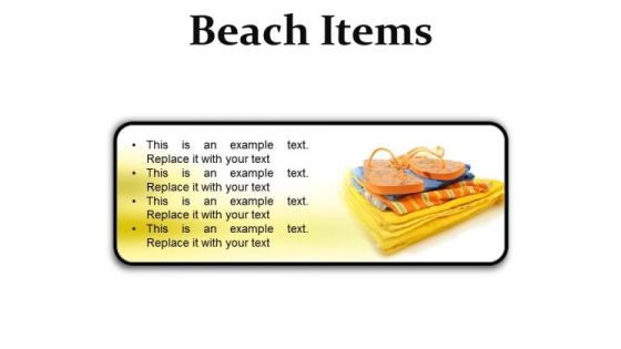 Beach Items01 Holidays PowerPoint Presentation Slides R Beach Items01 Holidays PowerPoint Presentation Slides R